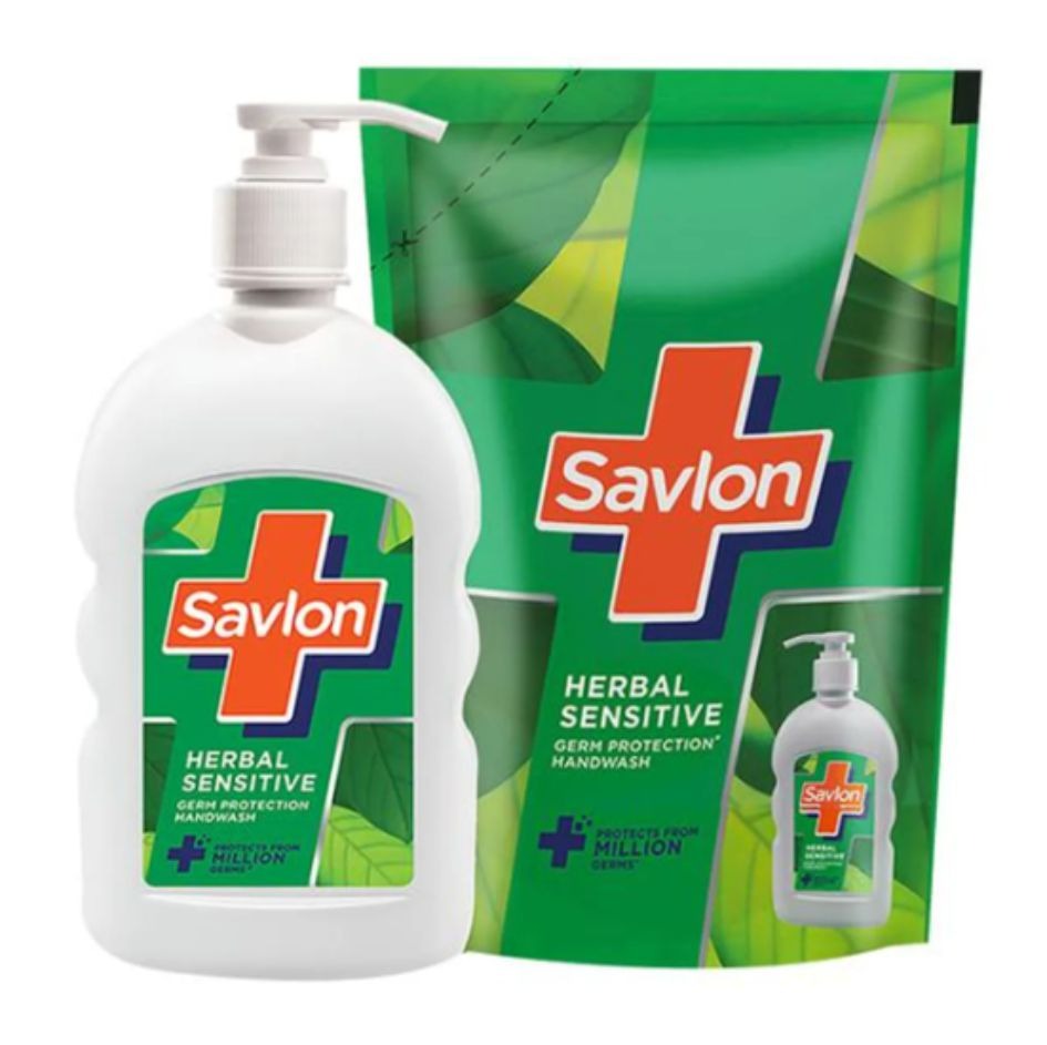 Savlon Herbal Sensitive  Handwash 200ml +175ml pouch free
